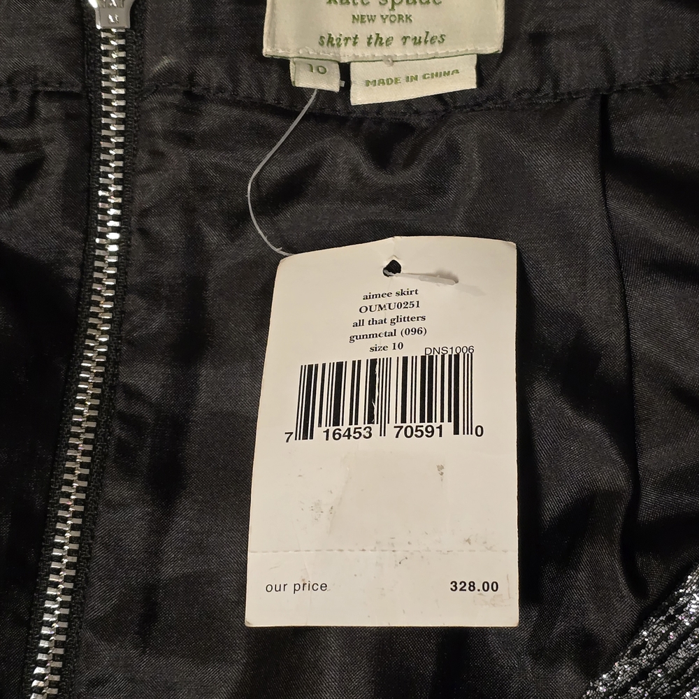 Kate Spade Shimmering Silver/Black Full Skirt - Picture 5 of 5